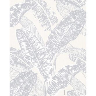   NOVAMUR Felicita 82115 ezüst banánlevél mintás grafikus tapéta