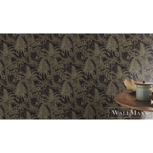 RASCH DENZO II 2022 832525 PÁLMAFA FEKETE TAPÉTA