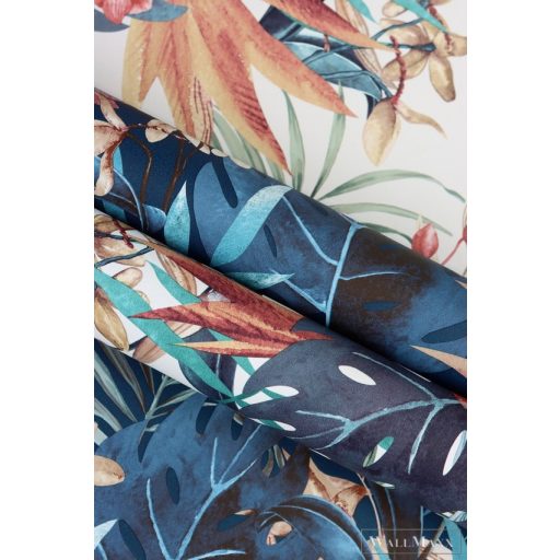Rasch Salsa 2023 833133 kék design jungle orchidees tapéta