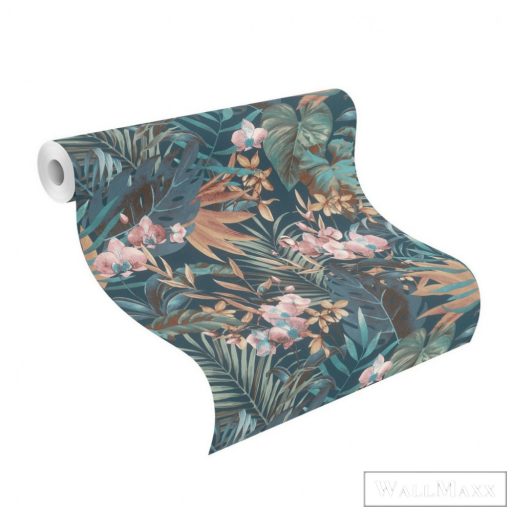 Rasch Salsa 2023 833133 kék design jungle orchidees tapéta