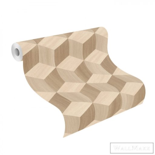 RASCH Salsa 2023 833737 szürke, bézs 3D-tér-hatású-Fa-mintás Térhatású vlies tapéta