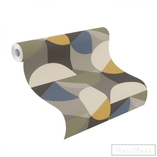 Rasch Salsa 2023 840025 olivazöld grafikus absztrakt tapéta