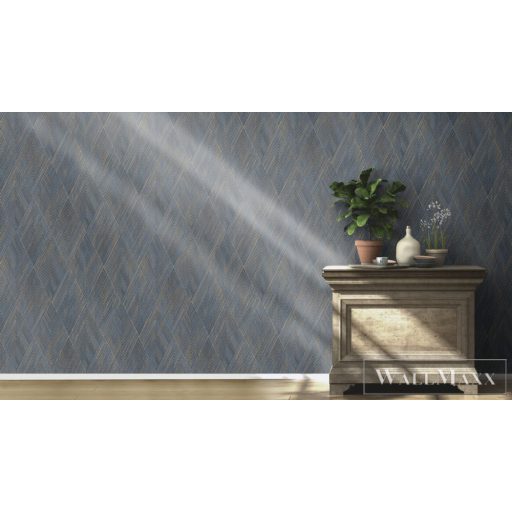 RASCH Perfecto VI 844146 kék grafikai mintás Elegáns tapéta