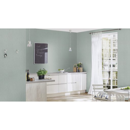 RASCH Perfecto VI 844412 zöld Textil mintás Csillogó vlies tapéta