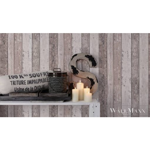 AS CREATION Elements 85505-3 barna deszka térhatású tapéta