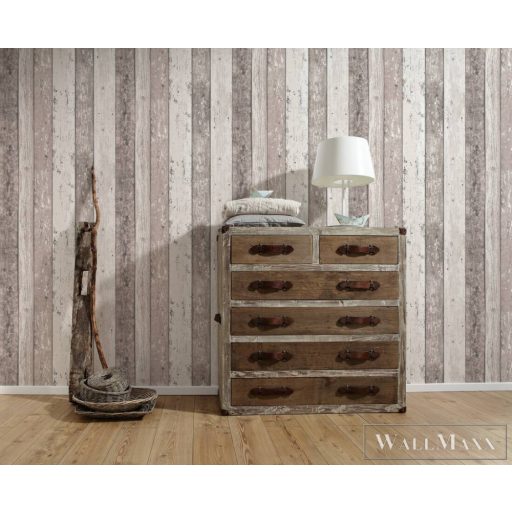 AS CREATION Elements 85505-3 barna deszka térhatású tapéta