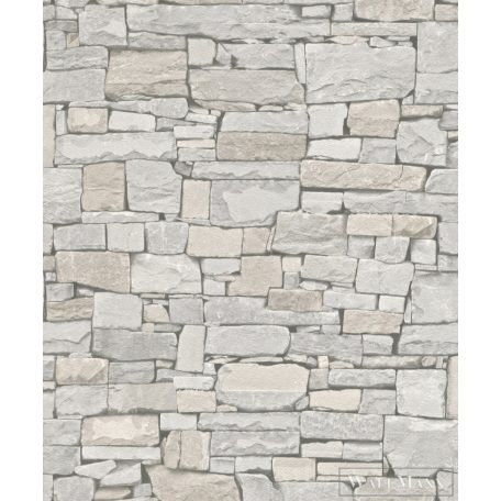 Rasch Bricks & Wood II 859126 bézs, törtfehér Kő-mintás Elegáns vlies tapéta
