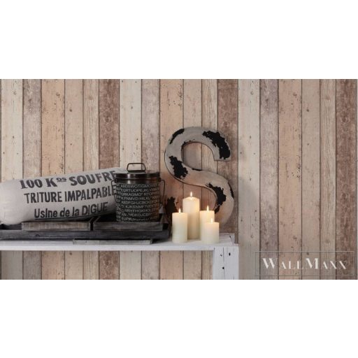 AS CREATION Elements 89511-0 bézs deszka térhatású tapéta