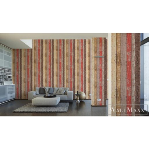 AS CREATION Elements 89512-7 bézs deszka térhatású tapéta