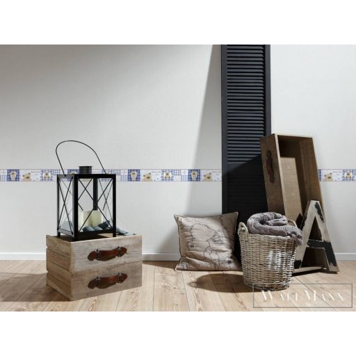 AS CREATION Only Borders 89861-6 kék mackó mintás ifjúsági bordűr