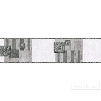   AS CREATION Only Borders 90062-3 ezüst grafikai mintás modern bordűr