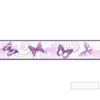   AS CREATION Only Borders 90122-4 lila pillangó mintás ifjúsági bordűr
