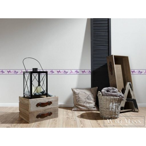 AS CREATION Only Borders 90122-4 lila pillangó mintás ifjúsági bordűr