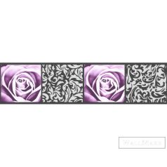   AS CREATION Only Borders 90191-0 lila rózsa mintás elegáns bordűr