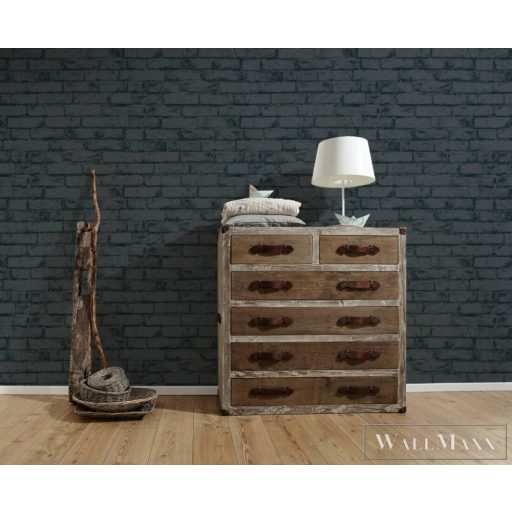 AS CREATION Black is Beautiful 90788-2 sötét tégla mintás klasszikus tapéta