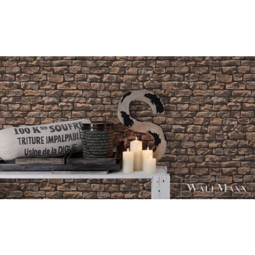 AS CREATION Elements 90791-2 bézs tégla térhatású tapéta