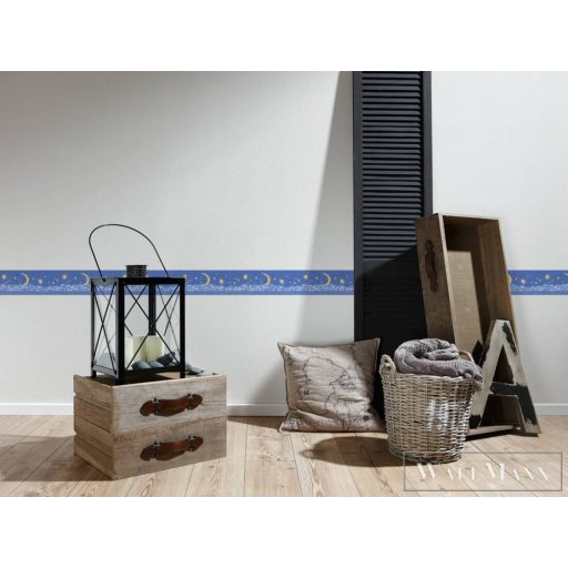 AS CREATION Only Borders 91161-2 kék csillagos modern bordűr