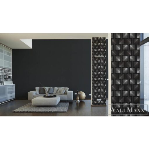 AS CREATION 93754-3 mély szürke textil hatású mosható tapéta