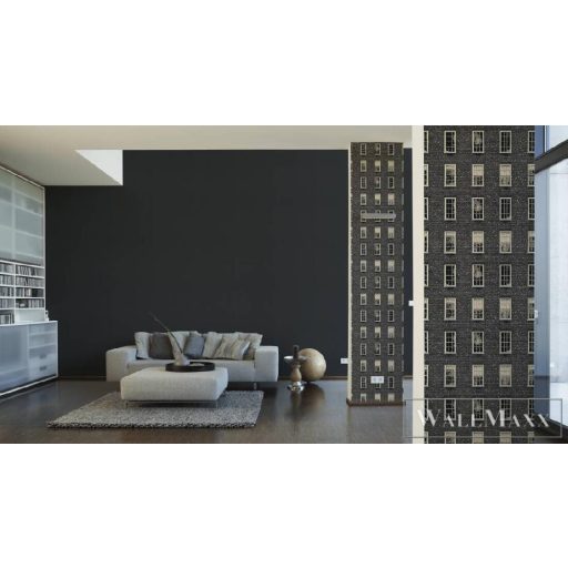 AS CREATION 93754-3 mély szürke textil hatású mosható tapéta