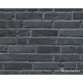   AS CREATION Black is Beautiful 94283-3 sötét, szürke 3D-tér-hatású-Tégla-mintás Modern vlies tapéta