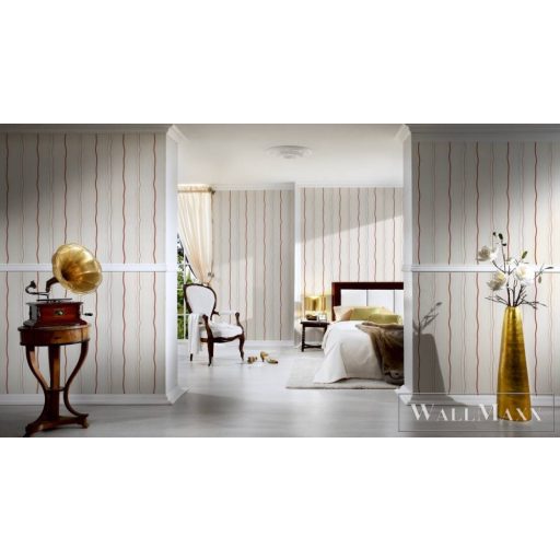 AS CREATION Casual Living 95873-1 bézs hullámos csíkos tapéta