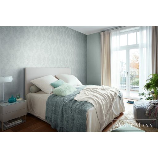 RASCH Axiom 960914 kék textil mintás uni XXL tapéta