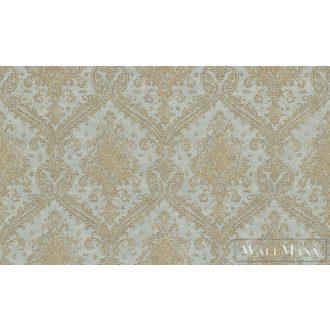 964721 kékes háttér, arany színű minta