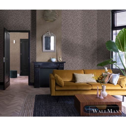 RASCH Metal Spirit 977073 barna levél mintás design XXL tapéta