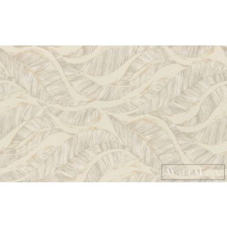   RASCH Ascona 979015 krémszínű levél mintás szofisztikált XXL tapéta