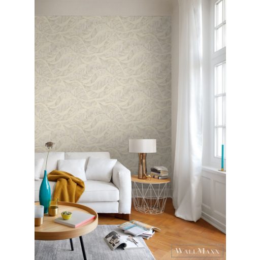 RASCH Ascona 979015 krémszínű levél mintás szofisztikált XXL tapéta