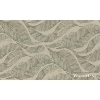   RASCH Ascona 979022 zöld levél mintás szofisztikált XXL tapéta