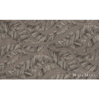   RASCH Ascona 979060 fekete levél mintás szofisztikált XXL tapéta