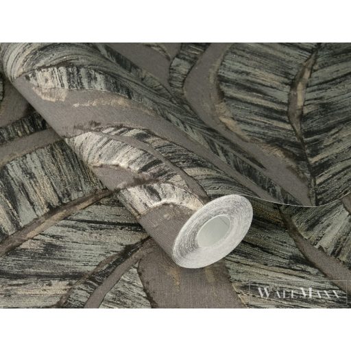 RASCH Ascona 979060 fekete levél mintás szofisztikált XXL tapéta