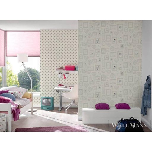 AS CREATION 36934-1 fehér alapú pöttyös tapéta