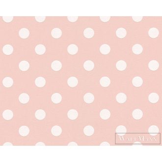 AS CREATION 36934-3 rózsaszín fehér pöttyös tapéta