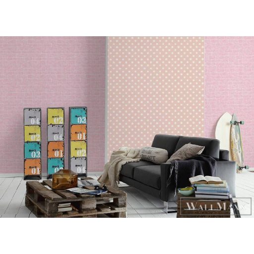 AS CREATION 36934-3 rózsaszín fehér pöttyös tapéta