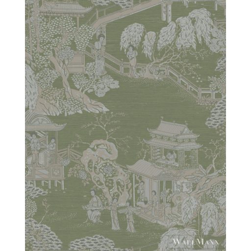 SketchTwenty Chelsea 2023 CH01327 keleti zöld grafikus tapéta