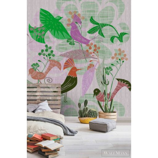 AS CREATION Walls by Patel 3 DD122448 zöld BIRDLAND 2 digitális panel