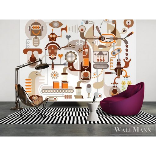 AS CREATION DesignWalls 2 DD123587 barna robot mintás ifjúsági digitális panel