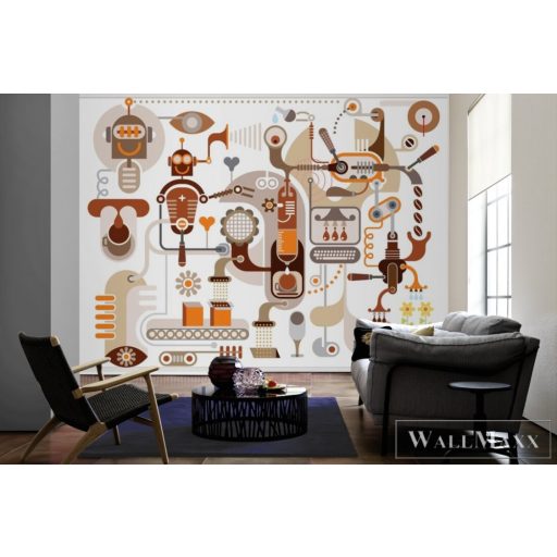 AS CREATION DesignWalls 2 DD123587 barna robot mintás ifjúsági digitális panel