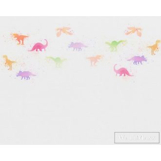   AS CREATION DesignWalls 2 DD123615 zöld, narancssárga, rózsaszín Dinó mintás Grafikus vlies digitális panel