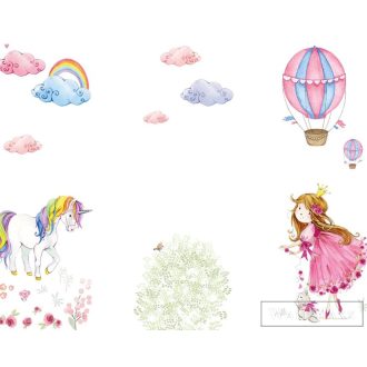   AS CREATION DesignWalls 2 DD123617 színes unikornis mintás grafikus digitális panel