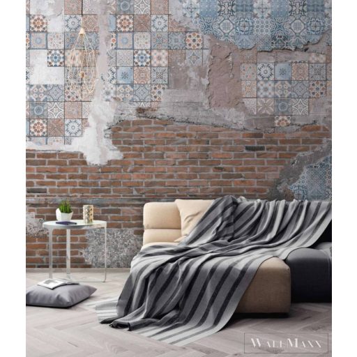 AS CREATION DesignWalls 2 DD123663 kék kőfal mintás fotografikus digitális panel