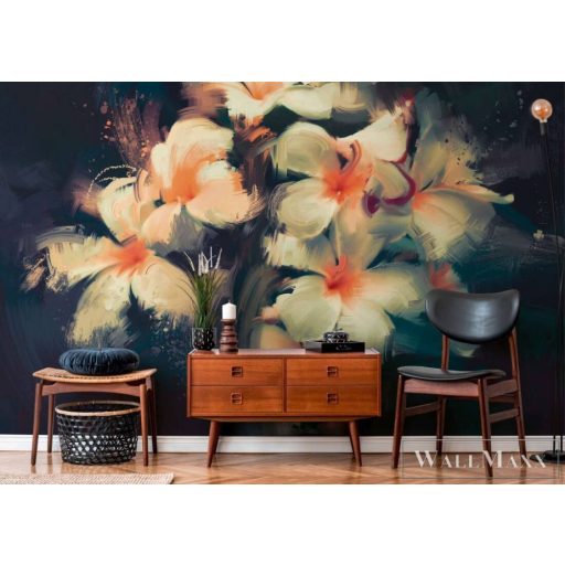 AS CREATION DesignWalls 2 DD123675 sötétkék virág mintás grafikus digitális panel