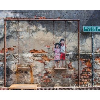   AS CREATION DesignWalls 2 DD123713 barna hinta mintás fotografikus digitális panel