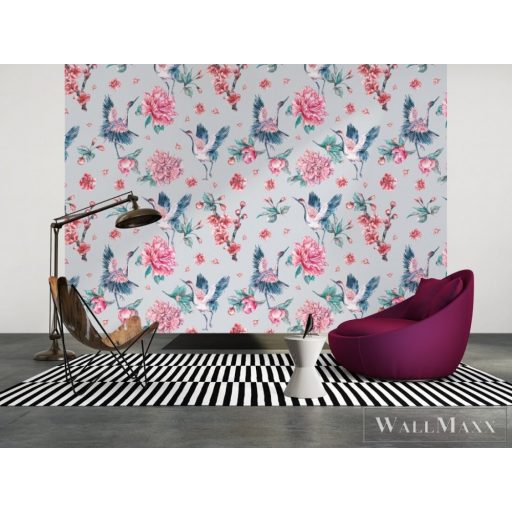 AS CREATION DesignWalls 2 DD123719 rózsaszín daru mintás grafikus digitális panel