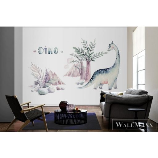 AS CREATION DesignWalls 2 DD123955 rózsaszín, fehér Dinó mintás Ifjúsági vlies digitális panel