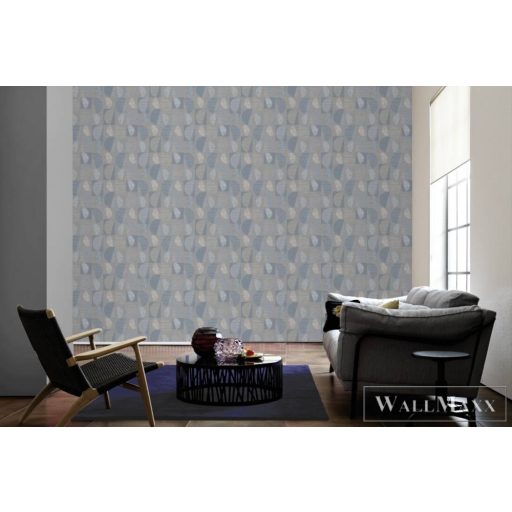 AS Creation-Dekens Balade DE376081 kék textil mintás grafikus tapéta