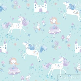   GALERIE Just 4 Kids 2 G56524 türkiz hercegnő mintás tapéta