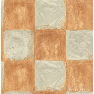   SEABROOK Majorca MC71306 narancs sárga kockás klasszikus tapéta